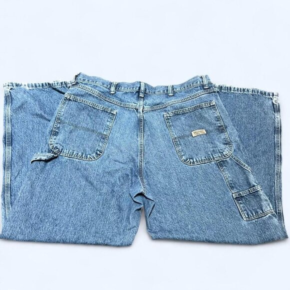 VTG Wrangler Jeans Men 36x30" Blue Carpenter Distress Relaxed Straight Baggy Y2K - Picture 2 of 8